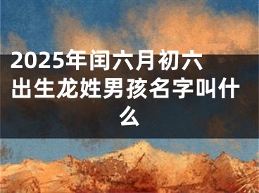 2025年闰六月初六出生龙姓男孩名字叫什么