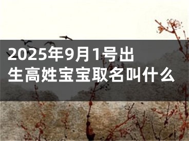 2025年9月1号出生高姓宝宝取名叫什么