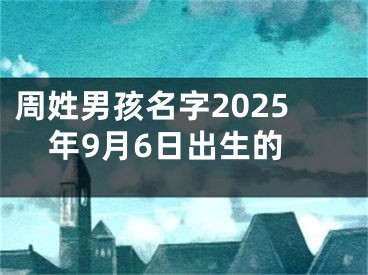 周姓男孩名字2025年9月6日出生的