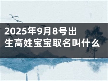 2025年9月8号出生高姓宝宝取名叫什么