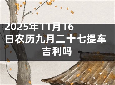 2025年11月16日农历九月二十七提车吉利吗