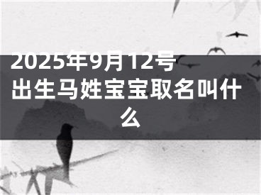 2025年9月12号出生马姓宝宝取名叫什么