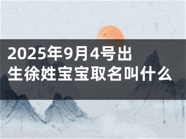 2025年9月4号出生徐姓宝宝取名叫什么
