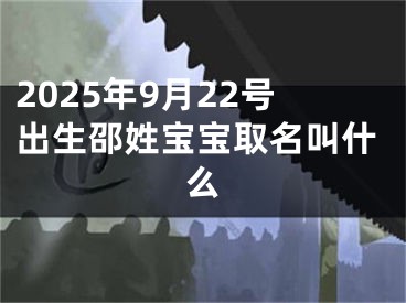 2025年9月22号出生邵姓宝宝取名叫什么
