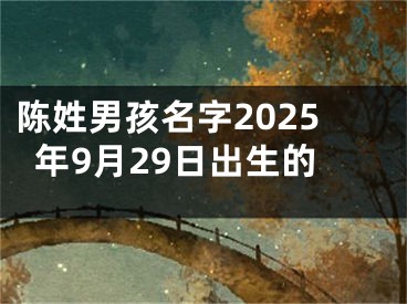 陈姓男孩名字2025年9月29日出生的