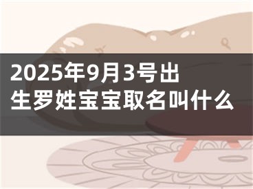 2025年9月3号出生罗姓宝宝取名叫什么