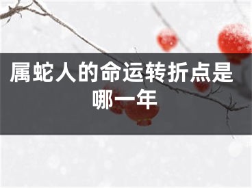 属蛇人的命运转折点是哪一年
