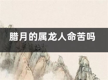 腊月的属龙人命苦吗