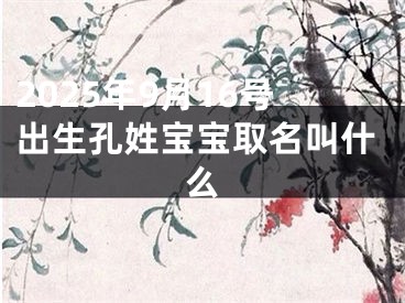 2025年9月16号出生孔姓宝宝取名叫什么