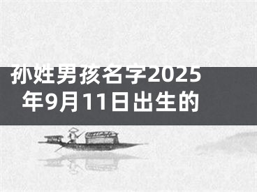 孙姓男孩名字2025年9月11日出生的