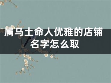 属马土命人优雅的店铺名字怎么取