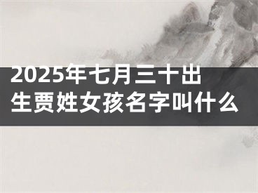 2025年七月三十出生贾姓女孩名字叫什么