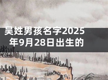 吴姓男孩名字2025年9月28日出生的