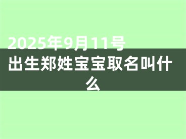 2025年9月11号出生郑姓宝宝取名叫什么