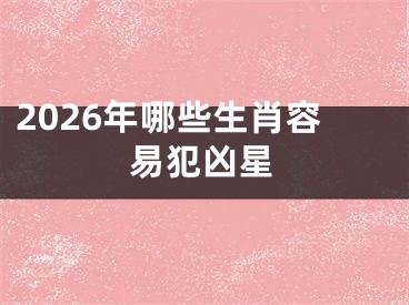 2026年哪些生肖容易犯凶星