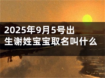 2025年9月5号出生谢姓宝宝取名叫什么