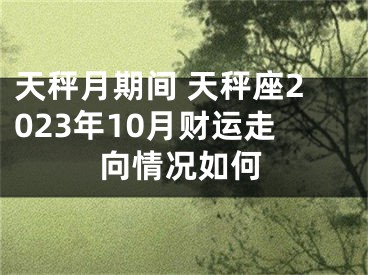 天秤月期间 天秤座2023年10月财运走向情况如何