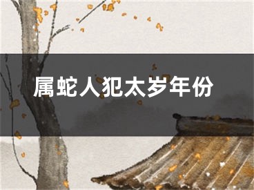 属蛇人犯太岁年份