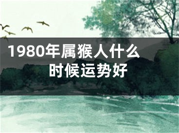 1980年属猴人什么时候运势好