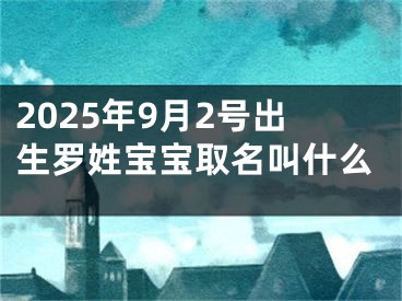 2025年9月2号出生罗姓宝宝取名叫什么