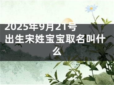 2025年9月21号出生宋姓宝宝取名叫什么