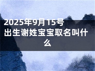 2025年9月15号出生谢姓宝宝取名叫什么