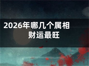 2026年哪几个属相财运最旺