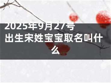 2025年9月27号出生宋姓宝宝取名叫什么