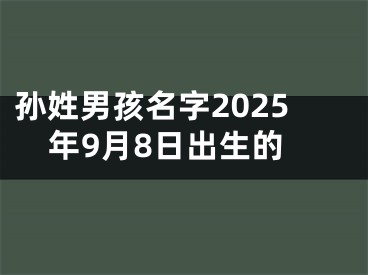 孙姓男孩名字2025年9月8日出生的