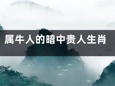 属牛人的暗中贵人生肖