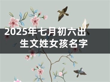 2025年七月初六出生文姓女孩名字