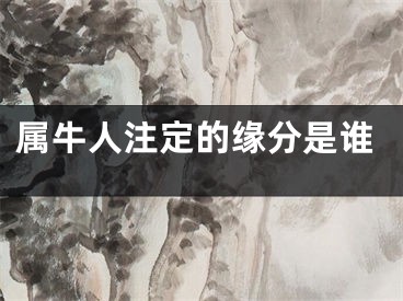 属牛人注定的缘分是谁