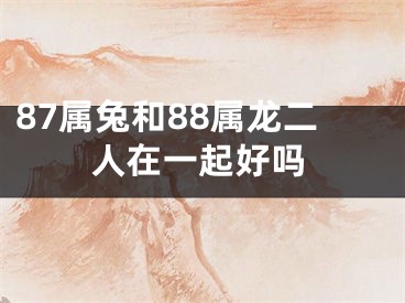 87属兔和88属龙二人在一起好吗