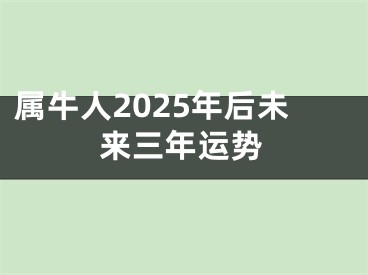 属牛人2025年后未来三年运势
