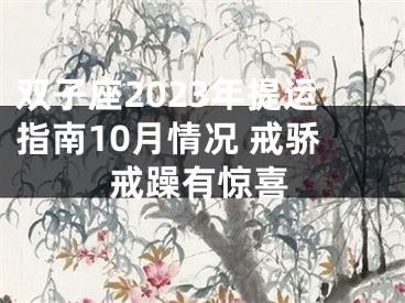 双子座2023年提运指南10月情况 戒骄戒躁有惊喜