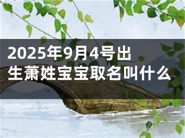 2025年9月4号出生萧姓宝宝取名叫什么