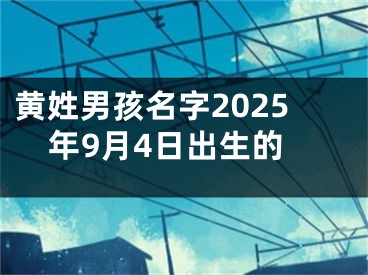 黄姓男孩名字2025年9月4日出生的