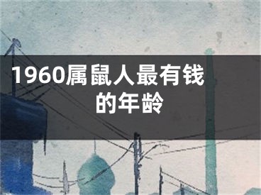 1960属鼠人最有钱的年龄