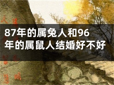 87年的属兔人和96年的属鼠人结婚好不好