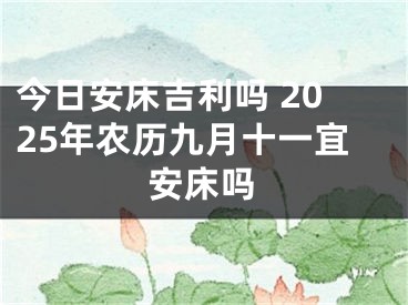 今日安床吉利吗 2025年农历九月十一宜安床吗