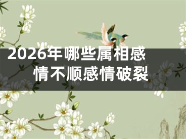 2026年哪些属相感情不顺感情破裂