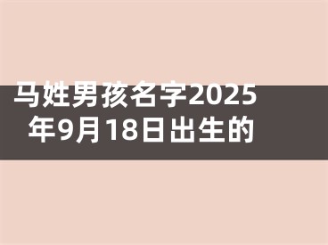 马姓男孩名字2025年9月18日出生的
