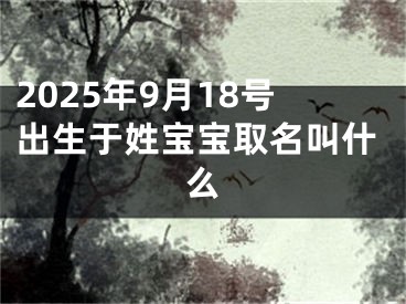 2025年9月18号出生于姓宝宝取名叫什么