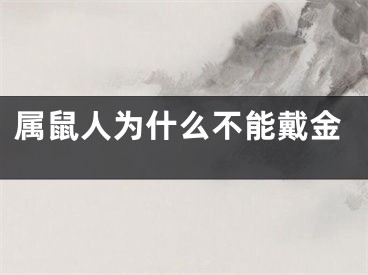 属鼠人为什么不能戴金