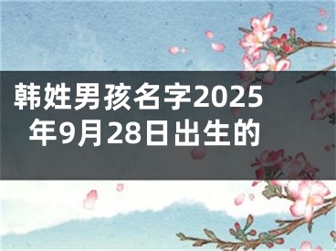 韩姓男孩名字2025年9月28日出生的