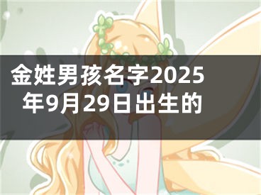 金姓男孩名字2025年9月29日出生的