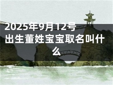 2025年9月12号出生董姓宝宝取名叫什么
