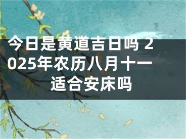 今日是黄道吉日吗 2025年农历八月十一适合安床吗
