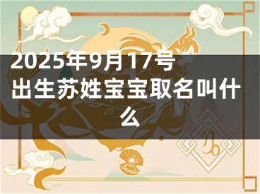 2025年9月17号出生苏姓宝宝取名叫什么