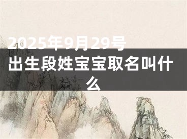 2025年9月29号出生段姓宝宝取名叫什么